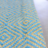 Elemental Rug Collective Turquoise Rustic Diamond Cotton &amp; Jute Rug