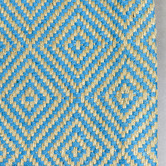 Elemental Rug Collective Turquoise Rustic Diamond Cotton &amp; Jute Rug
