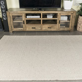 Elemental Rug Collective White Rustic Diamond Cotton &amp; Jute Rug