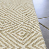 Elemental Rug Collective White Rustic Diamond Cotton &amp; Jute Rug