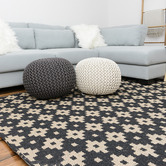 Elemental Rug Collective Black Star Flat Weave Rug
