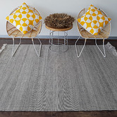 Elemental Rug Collective Black &amp; Silver Century Fringed Hand-Woven Rug