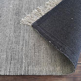 Elemental Rug Collective Black &amp; Silver Century Fringed Hand-Woven Rug