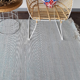 Elemental Rug Collective Blue &amp; Silver Century Fringed Hand-Woven Rug