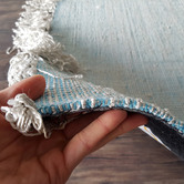 Elemental Rug Collective Blue &amp; Silver Century Fringed Hand-Woven Rug