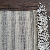 Elemental Rug Collective Silver &amp; Grey Century Fringed Hand-Woven Rug