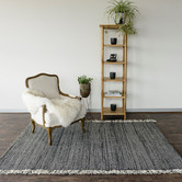 Elemental Rug Collective Black &amp; White Medina Fringed Wool-Blend Rug