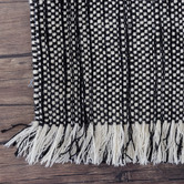 Elemental Rug Collective Black &amp; White Medina Fringed Wool-Blend Rug