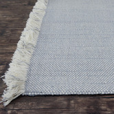 Elemental Rug Collective Light Grey Medina Fringed Wool-Blend Rug