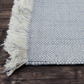 Elemental Rug Collective Light Grey Medina Fringed Wool-Blend Rug