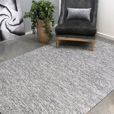 Elemental Rug Collective Black Lima Hand-Woven Cotton Rug