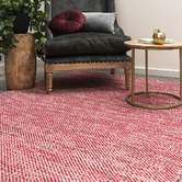 Elemental Rug Collective Red Lima Hand-Woven Cotton Rug