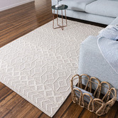 Elemental Rug Collective Ivory Palermo Hand-Woven Wool Rug