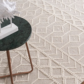 Elemental Rug Collective Ivory Palermo Hand-Woven Wool Rug