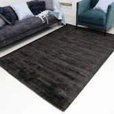 Elemental Rug Collective Black Carizza Hand-Loomed Viscose Rug