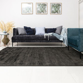 Elemental Rug Collective Black Carizza Hand-Loomed Viscose Rug