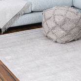 Elemental Rug Collective Silver Carizza Hand-Loomed Viscose Rug
