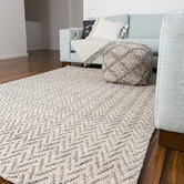 Elemental Rug Collective Beige Sorrento Fx Hand-Woven Wool-Blend Rug