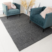 Elemental Rug Collective Grey Sorrento Fx Hand-Woven Wool-Blend Rug