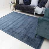 Elemental Rug Collective Indigo Oulu Hand-Loomed Viscose Rug