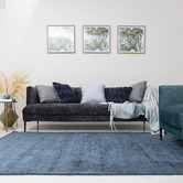 Elemental Rug Collective Indigo Oulu Hand-Loomed Viscose Rug