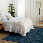 Elemental Rug Collective Indigo Oulu Hand-Loomed Viscose Rug