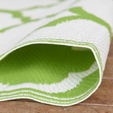 Elemental Rug Collective Green &amp; White Trellis Power-Loomed Outdoor Rug