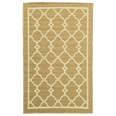 Elemental Rug Collective Cream &amp; Beige Trellis Power-Loomed Outdoor Rug