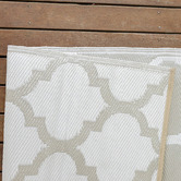 Elemental Rug Collective Silver &amp; White Trellis Power-Loomed Outdoor Rug
