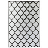 Elemental Rug Collective Black &amp; White Trellis Power-Loomed Outdoor Rug