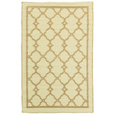 Elemental Rug Collective Cream &amp; Beige Trellis Power-Loomed Outdoor Rug