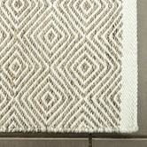 Elemental Rug Collective Beige Diamond Square Flat-Woven Wool-Blend Rug