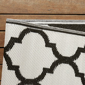 Elemental Rug Collective Black &amp; White Trellis Power-Loomed Outdoor Rug
