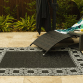 Elemental Rug Collective Bordered Power-Loomed Outdoor Rug