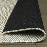 Elemental Rug Collective Beige Diamond Square Flat-Woven Wool-Blend Rug