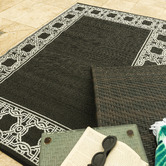 Elemental Rug Collective Bordered Power-Loomed Outdoor Rug