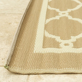 Elemental Rug Collective Cream &amp; Beige Trellis Power-Loomed Outdoor Rug