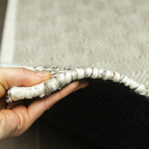 Elemental Rug Collective Beige Diamond Square Flat-Woven Wool-Blend Rug