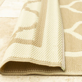 Elemental Rug Collective Cream &amp; Beige Trellis Power-Loomed Outdoor Rug