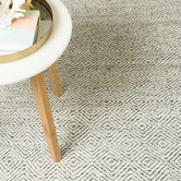 Elemental Rug Collective Grey Diamond Square Flat-Woven Wool-Blend Rug