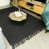 Elemental Rug Collective Black Kasbah Flat-Woven Wool Rug