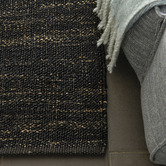 Elemental Rug Collective Charcoal Space Dye Flat-Woven Jute Rug