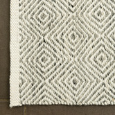 Elemental Rug Collective Grey Diamond Square Flat-Woven Wool-Blend Rug