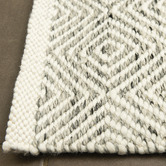 Elemental Rug Collective Grey Diamond Square Flat-Woven Wool-Blend Rug