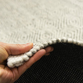Elemental Rug Collective Grey Diamond Square Flat-Woven Wool-Blend Rug