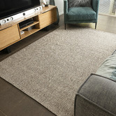 Elemental Rug Collective Beige Basket Weave Wool-Blend Rug