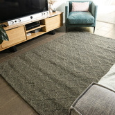 Elemental Rug Collective Charcoal Rox Flat-Woven Wool-Blend Rug
