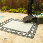 Elemental Rug Collective Bordered Power-Loomed Outdoor Rug