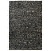 Elemental Rug Collective Charcoal Space Dye Flat-Woven Jute Rug