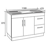 Roma Bathroom Chiavari 1180mm Kitchenette Sink &amp; Cabinet